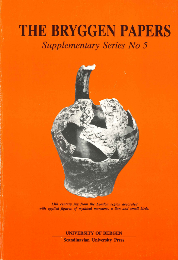 					View Vol. 5 No. Suppl. (1994): The Bryggen Pottery 2, Dog Bones and Cellar Buildings & Privies
				